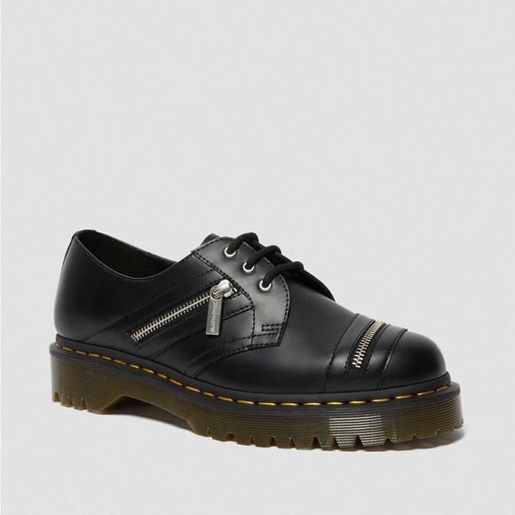 Dr Martens 1461 Bex Zip Black Smooth Leather Shoes Women’s Size 5 - Picture 1 of 12